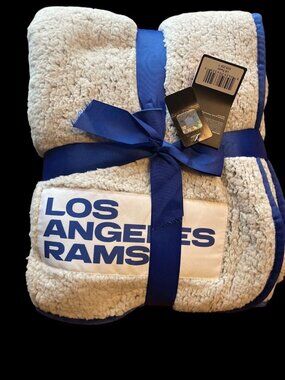 Los Angeles Rams Frosty Fleece Sherpa Blanket 50x60 – NFL Team Throw – NWT New